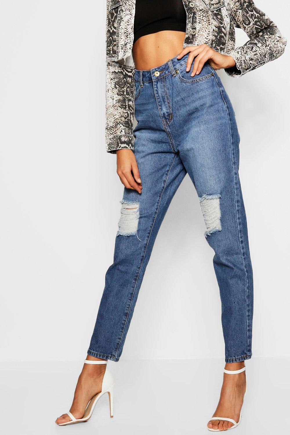 High rise hot sale distressed boyfriend jeans